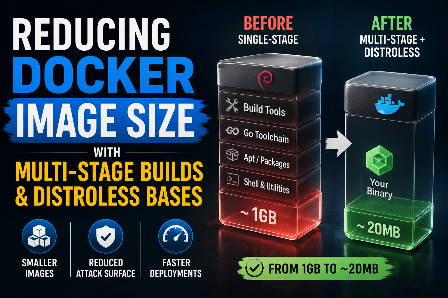 Reducing Docker Image Size with Multi-Stage Builds and Distroless Bases