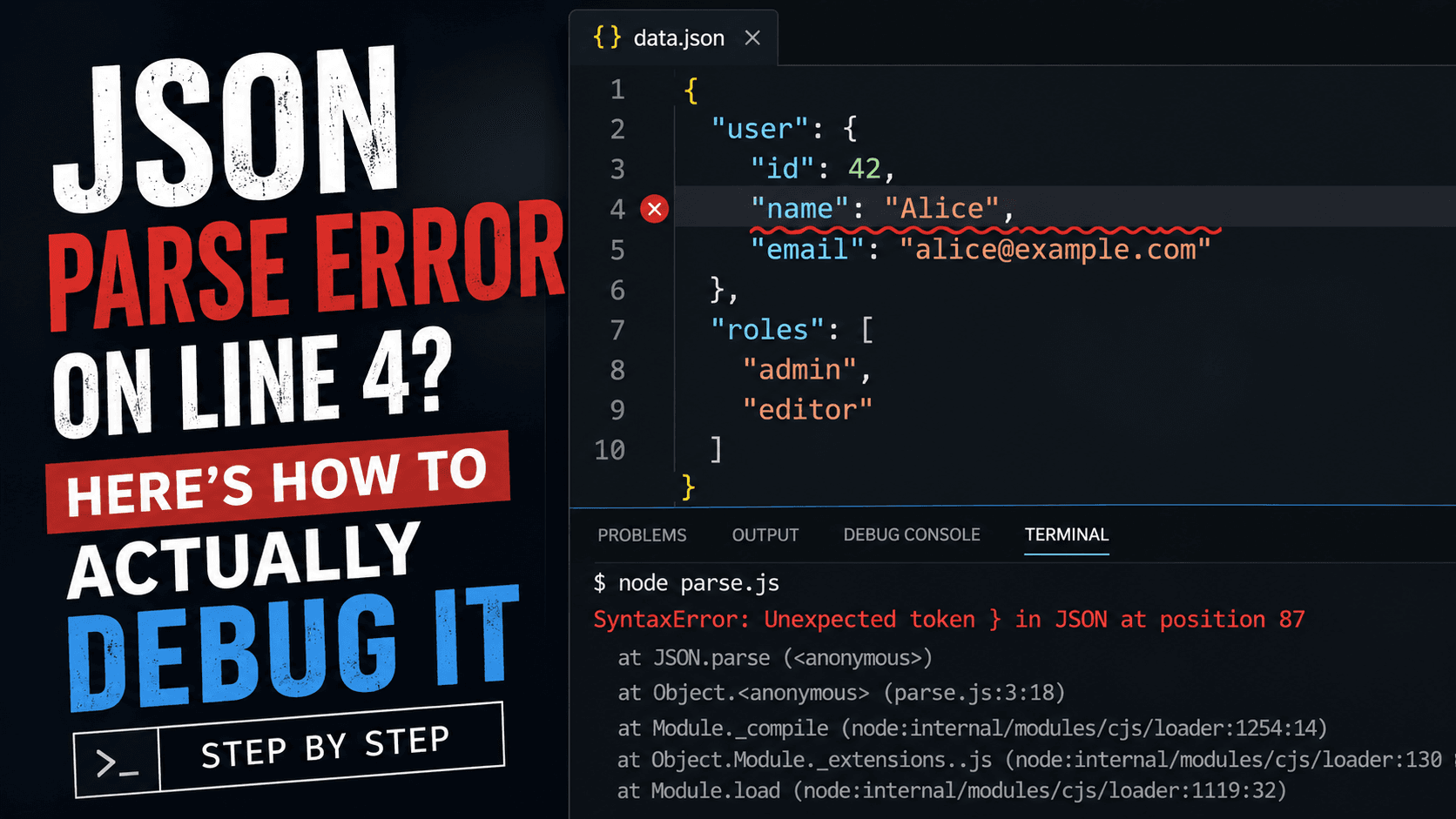 JSON Parse Error on Line 4? How to Debug It Step by Step