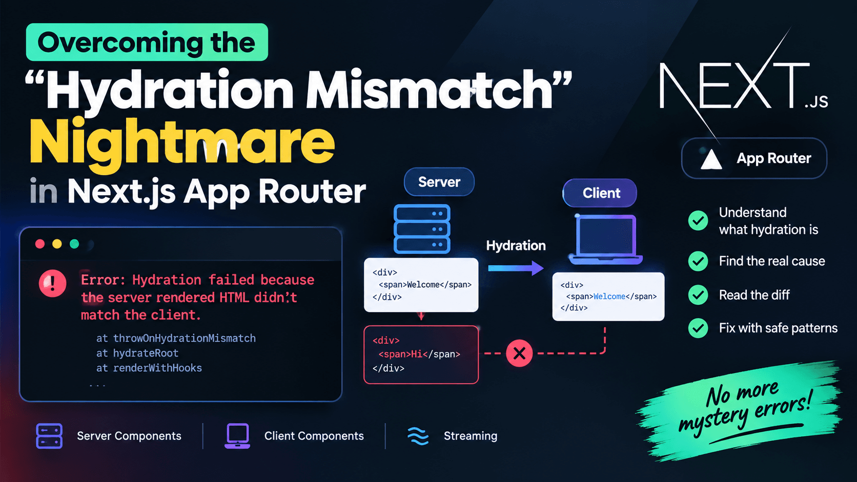 Fixing Hydration Mismatch Errors in Next.js App Router