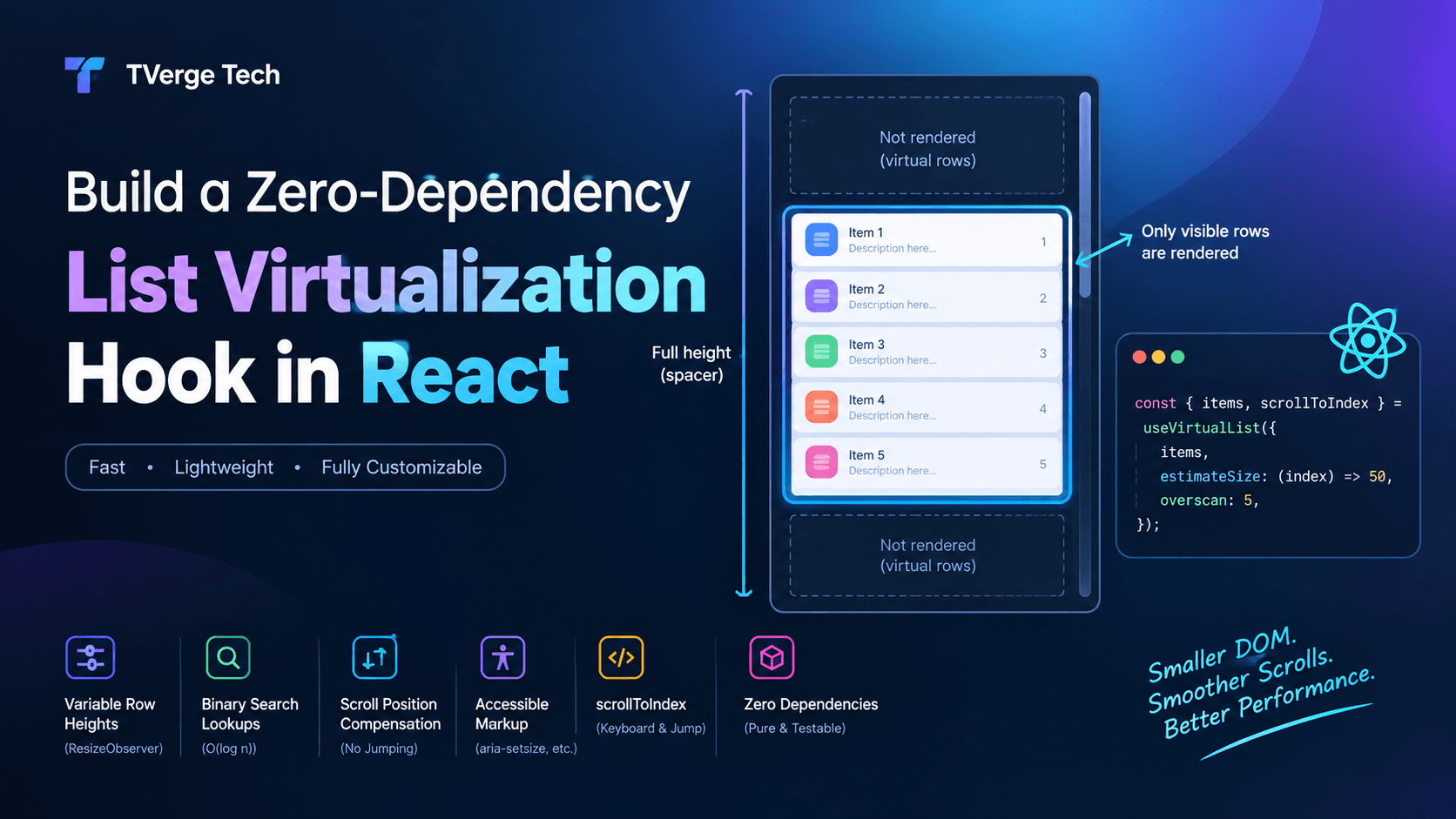 Build a Zero-Dependency List Virtualization Hook in React