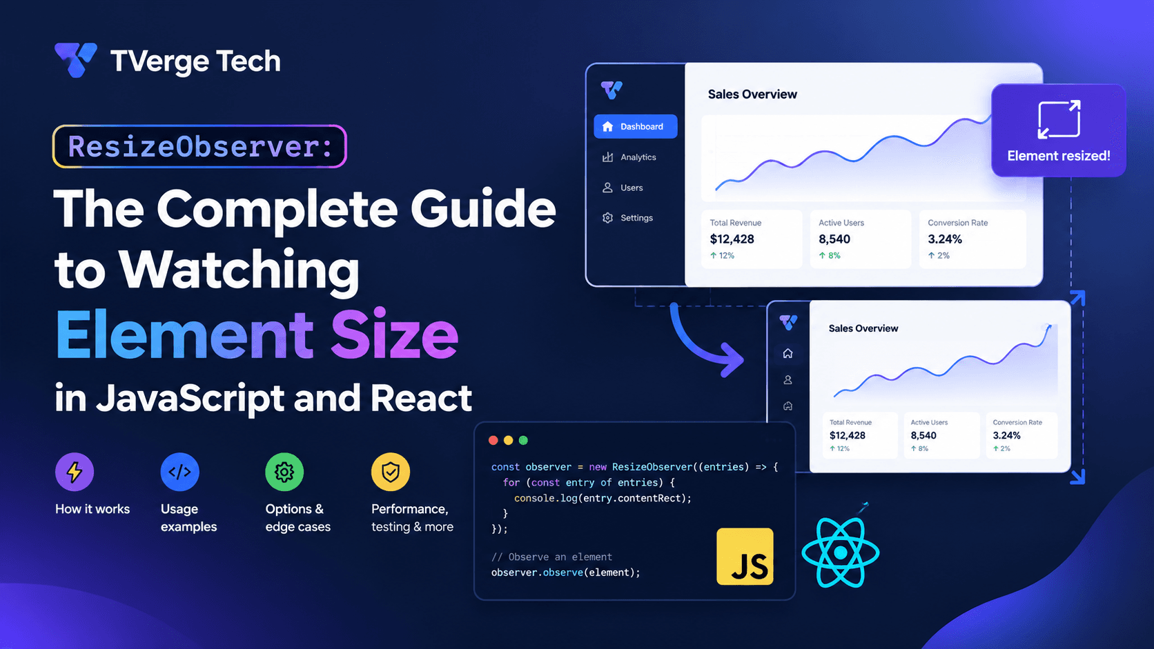ResizeObserver Guide: Watch Element Size in JS & React