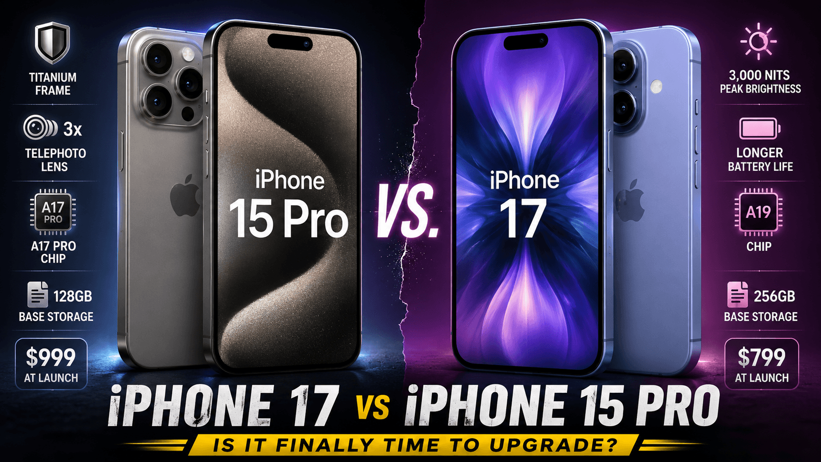iPhone 17 vs iPhone 15 Pro — Full Comparison (2026)